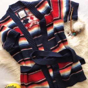 HERITAGE 1981 Bohemian Aztec Open Front Cardigan